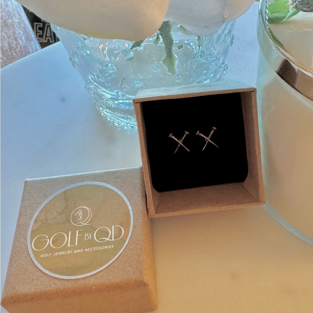 Sterling Silver Golf Tee Earrings (NWT) - Picture 5 of 8